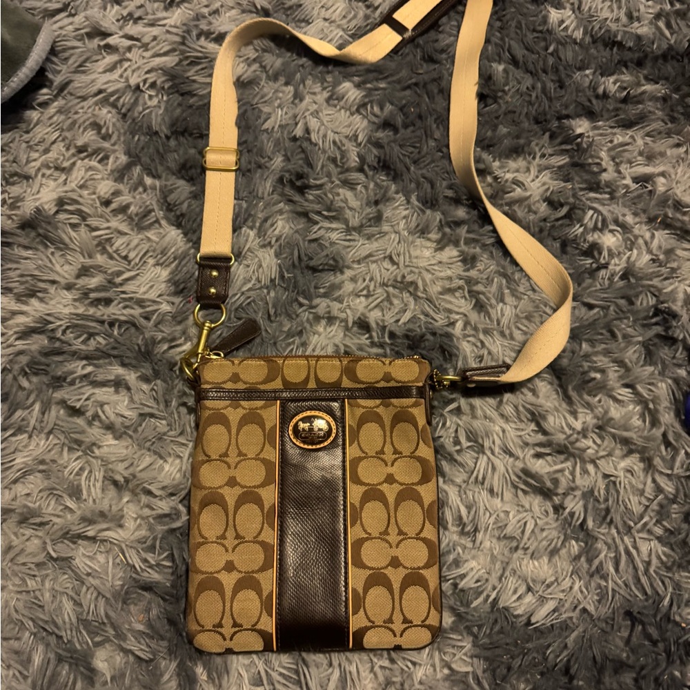 Coach Brown and Tan Crossbody Bag
